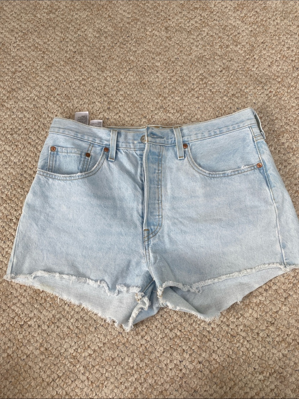 Light Wash Denim Cutoff Shorts - Women